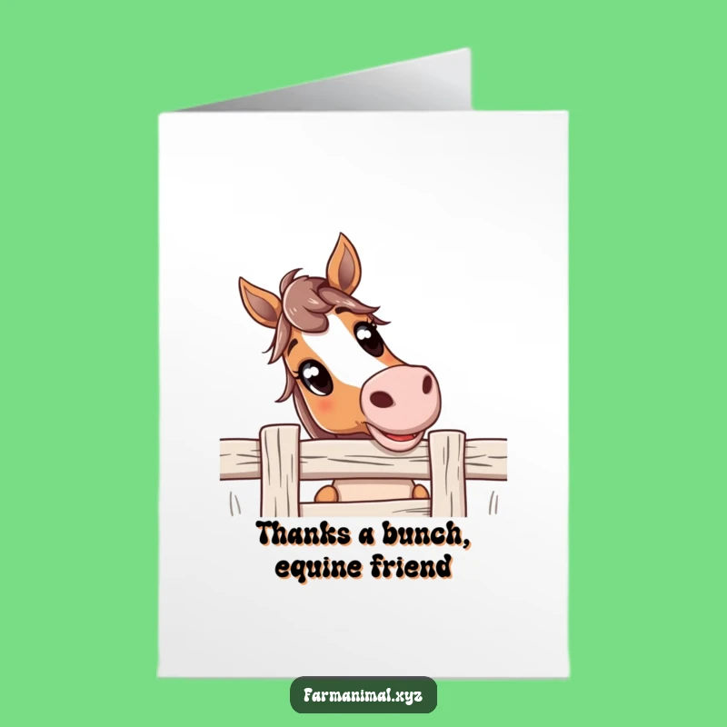Free Printable Horse Thank You Card: Funny Curious Horse, Downloadable & Print at Home