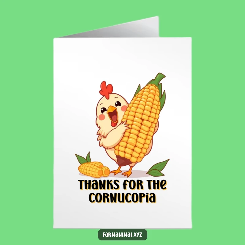 Free Printable Thank You Card: Chicken & Corn for a Sweet Downloadable Gift