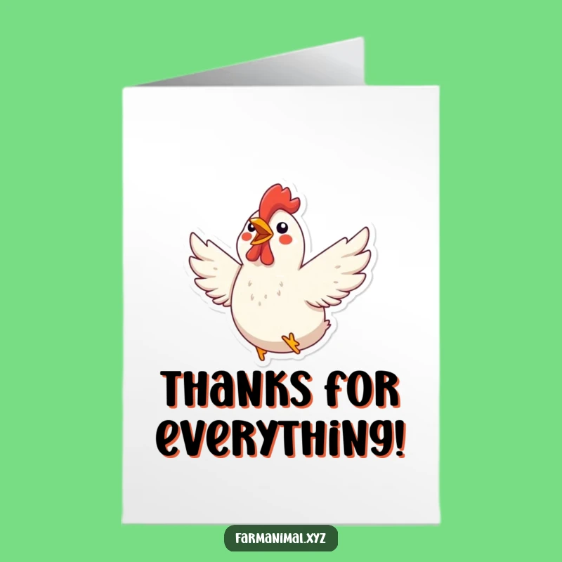 Free Printable Thank You Card: Excited Chicken, A Downloadable Gift of Gratitude