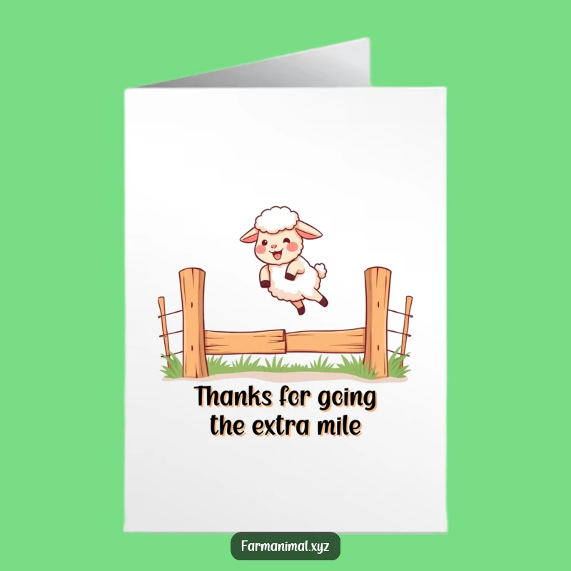 Free Printable Thank You Card: Sheep's Leap of Gratitude for a Funny Downloadable Gift