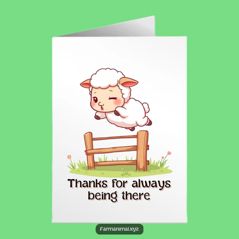 Free Printable Sheep Thank You Card: Funny Downloadable Note for a Big Thanks!