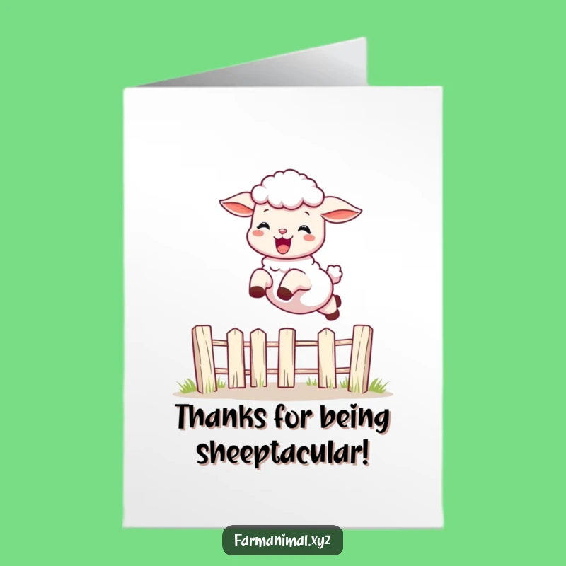 Free Printable Thank You Card: Delightful Lamb Leaps - Humorous Downloadable Gratitude!