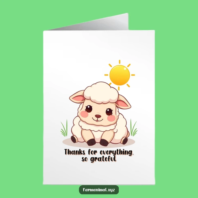 Free Printable Sheep Thank You Card: Sunny Rest Funny Downloadable Gift for Gentle Gratitude