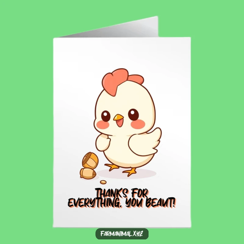Free Printable Chicken Thank You Card: Funny Downloadable Note for a Grateful Peck!