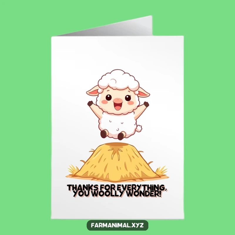 Free Printable Sheep Thank You Card: Funny Downloadable Gift for Showing Gratitude