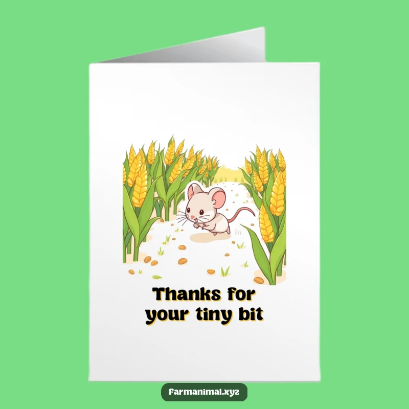 Free Printable Thank You Card: Grateful Mouse, Tiny Thanks Downloadable Gift