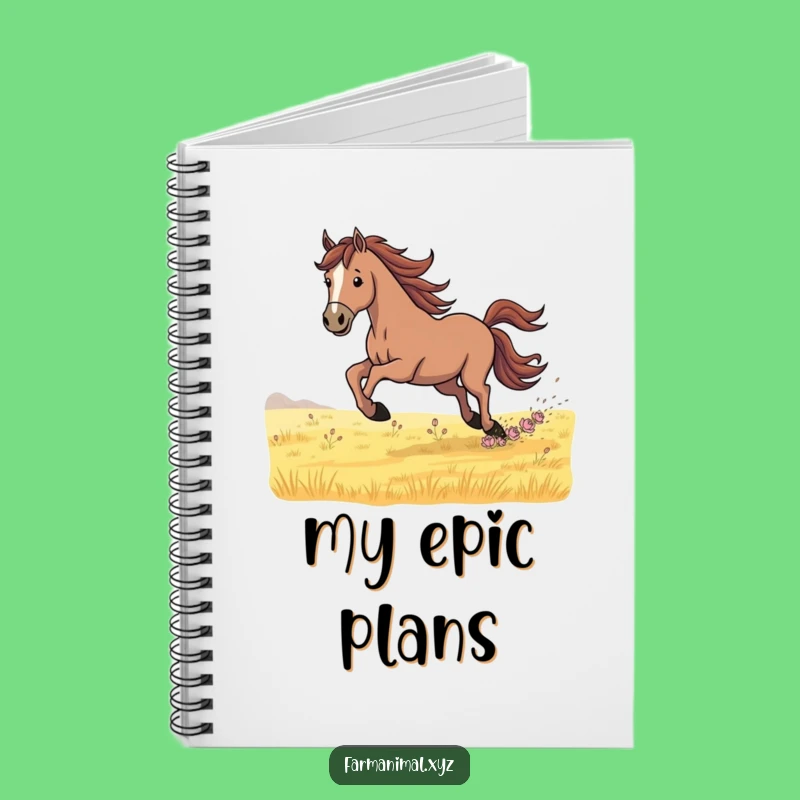 Funny Determined Horse Galloping Notebook: Jot Down Ideas with Spirit Gift