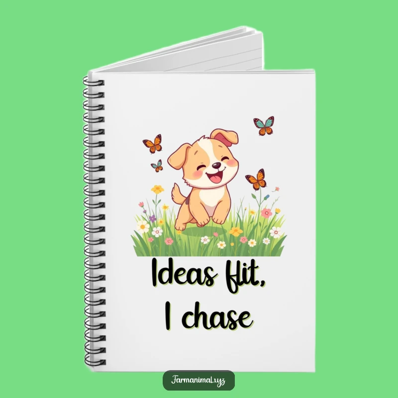 Funny Dog Butterfly Chase Notebook, Happy Journal, Perfect Funny Gift