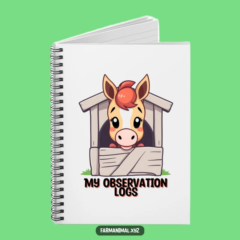 Funny Horse Notebook - Curious Horse Peeking, Perfect Journal Gift!