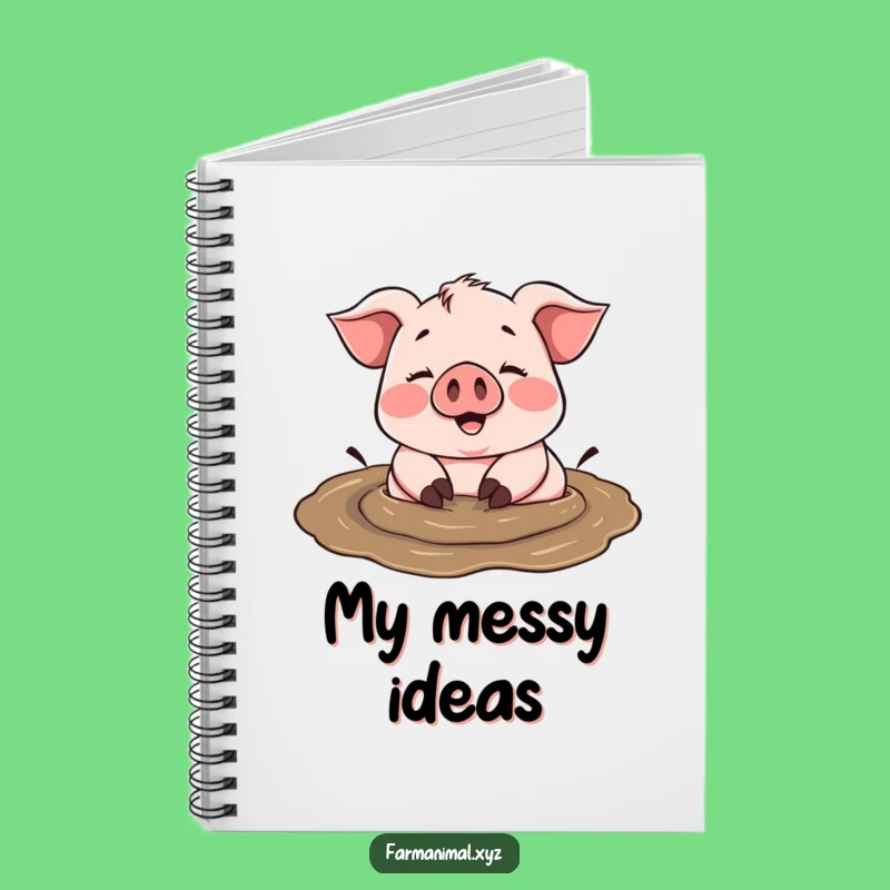 Funny Pig Mud Notebook: Jot Down Your Happy Thoughts