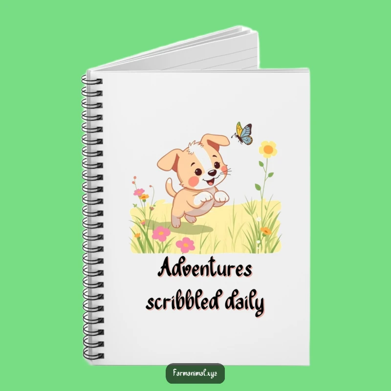 Funny Puppy Butterfly Notebook - Lined Journal with Dog Art, Gift