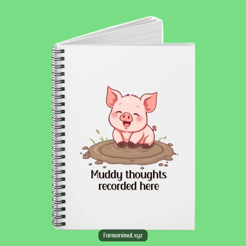 Funny Piglet Puddle Journal - Lined Notebook for Farm Animal Lovers, Gift