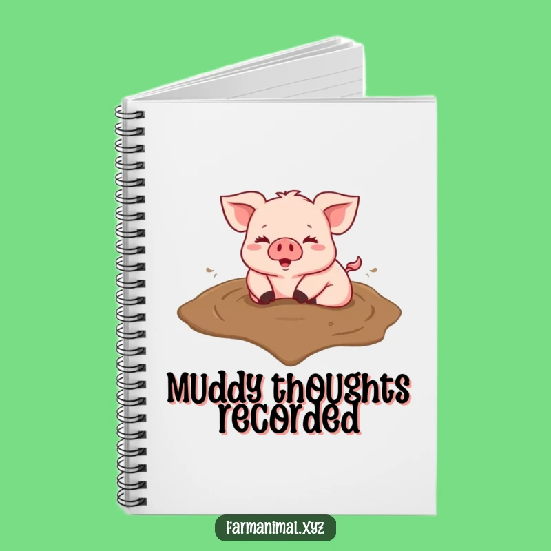 Funny Pig Heart Mud Notebook; Jot Down Your Joy With This Farm Journal Gift