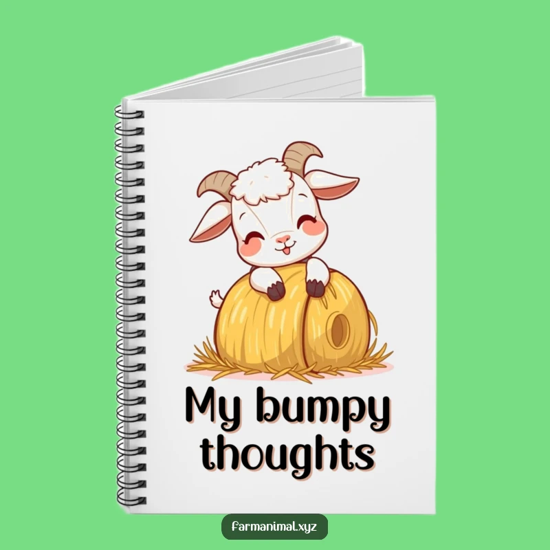 Funny Goat Headbutting Notebook - Jot Down Ideas with Farmyard Glee