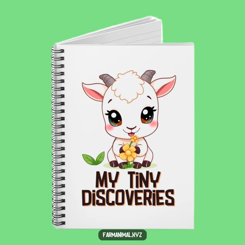 Funny Curious Goat Notebook: Flower Nibbler Wide Eyes, Journal Funny Gift for Dreamers