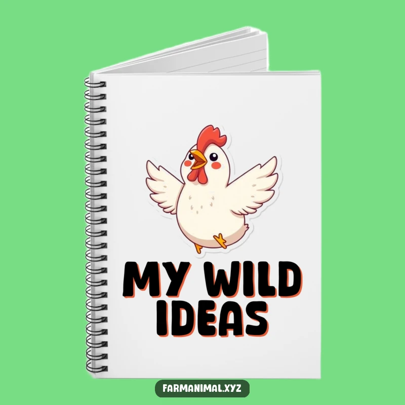 Funny Chicken Flapping Notebook: Excited Poultry Journal for Notes Gift
