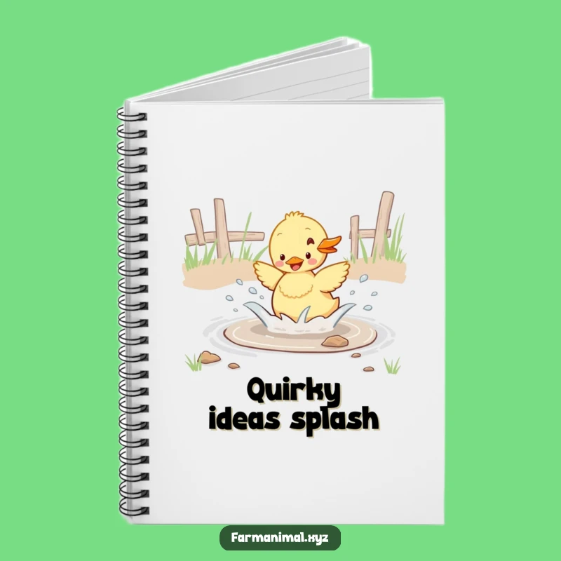 Funny Duckling Puddle Notebook - Jot Down Happy Thoughts
