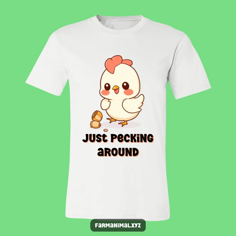 Funny Chicken T-Shirt: Playful Pecking Kernel Tee - A Humorous Farm Bird Gift