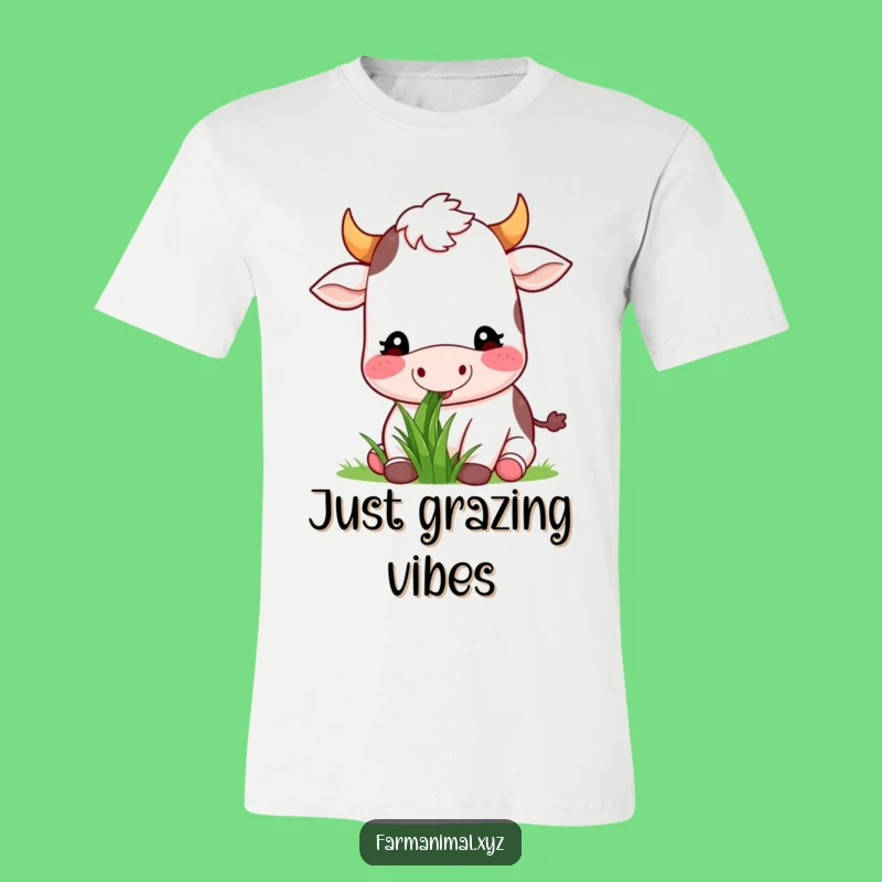 Funny Cow Munching T-Shirt: Hilarious Farm Style for Happy Souls