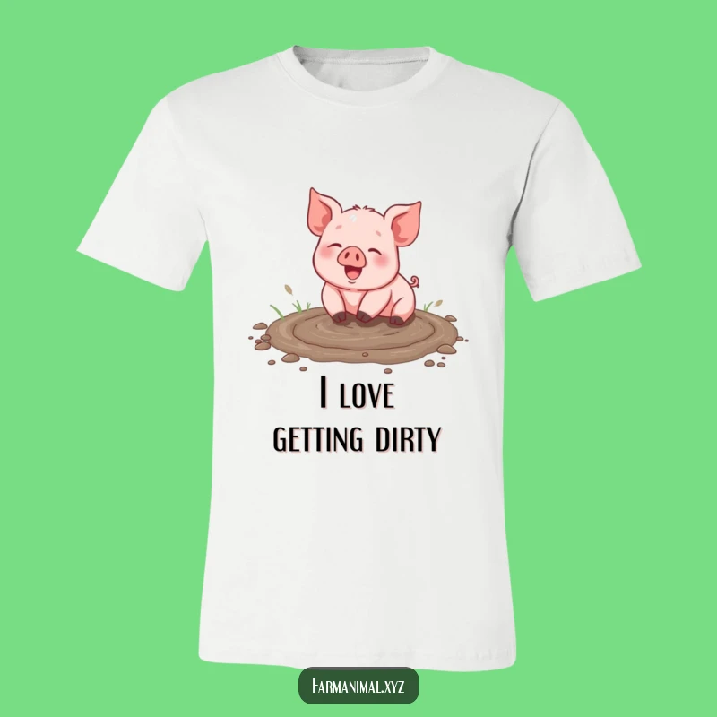 Funny Piglet Rolling Tee - Joyful Muddy Puddle Animal T-Shirt, Perfect Gift