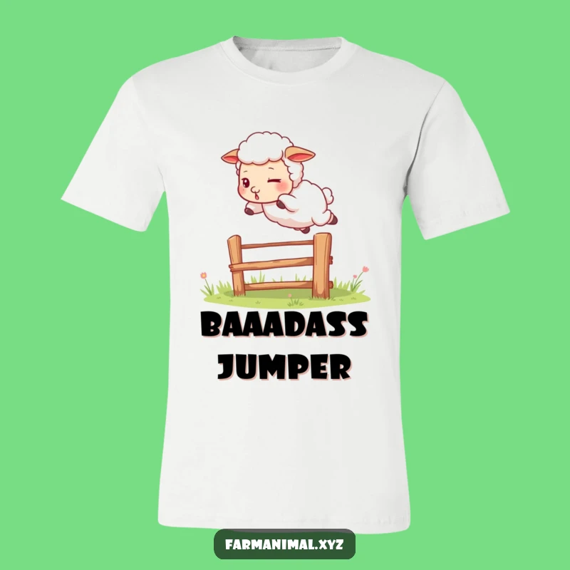 Funny Sheep Jumping Fence T-Shirt: Determined Spirit Tee - A Humorous Farm Gift