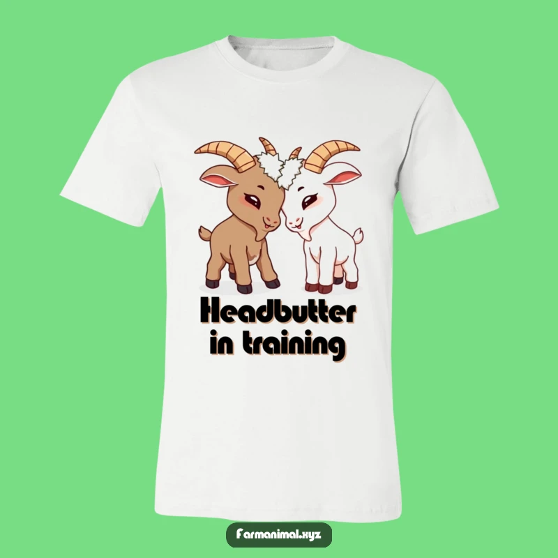 Funny Goat Headbutt T-Shirt, Playful Farm Fun Tee, Adorable & Funny Gift