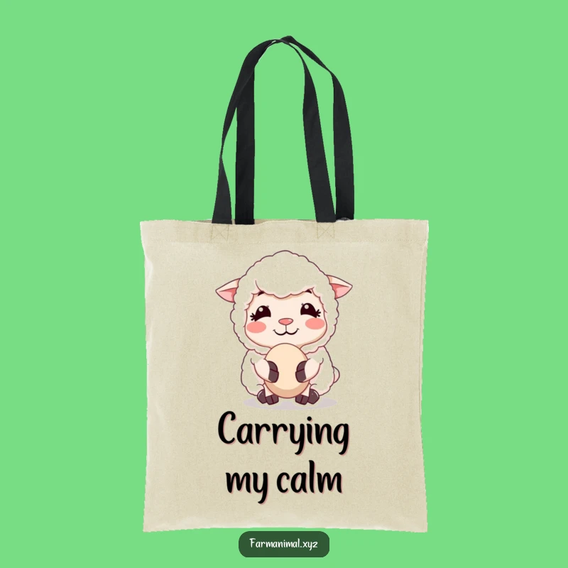 Funny Sheep Chewing Cud Tote Bag - Carry Your Calmness