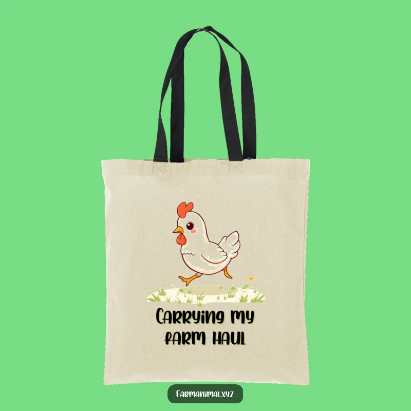 Funny Kawaii Chicken Galloping Tote Bag: Carry Your Laughs Hilariously