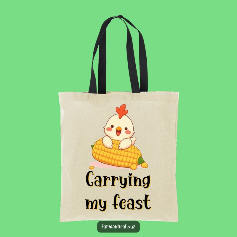 Funny Chicken Corn Tote Bag; Carry Your Laughs With This Farm Gift