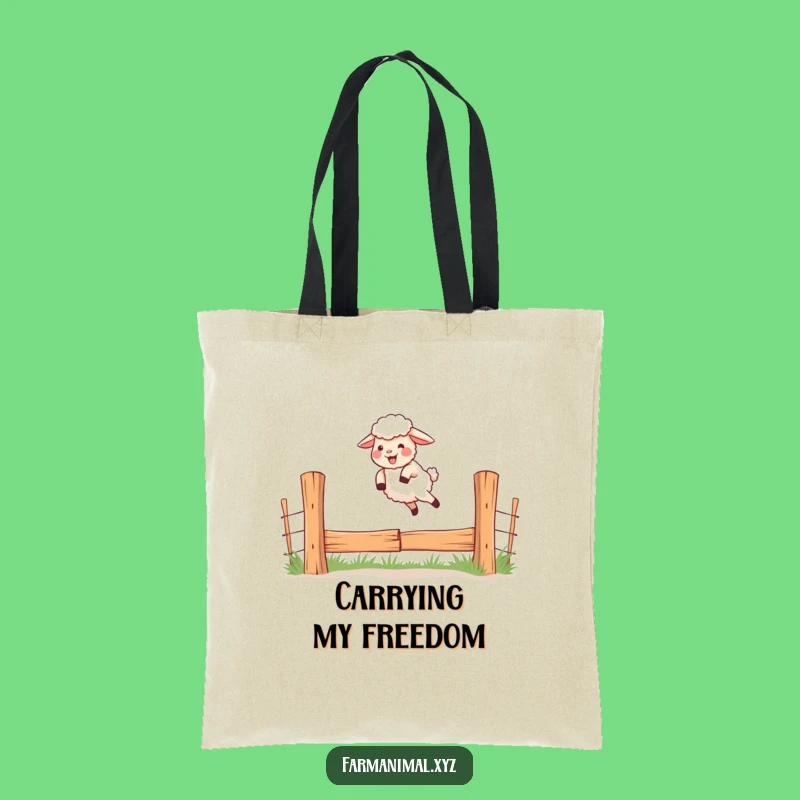 Funny Giggling Sheep Tote Bag; Carry Your Joy With This Whimsical Farm Gift