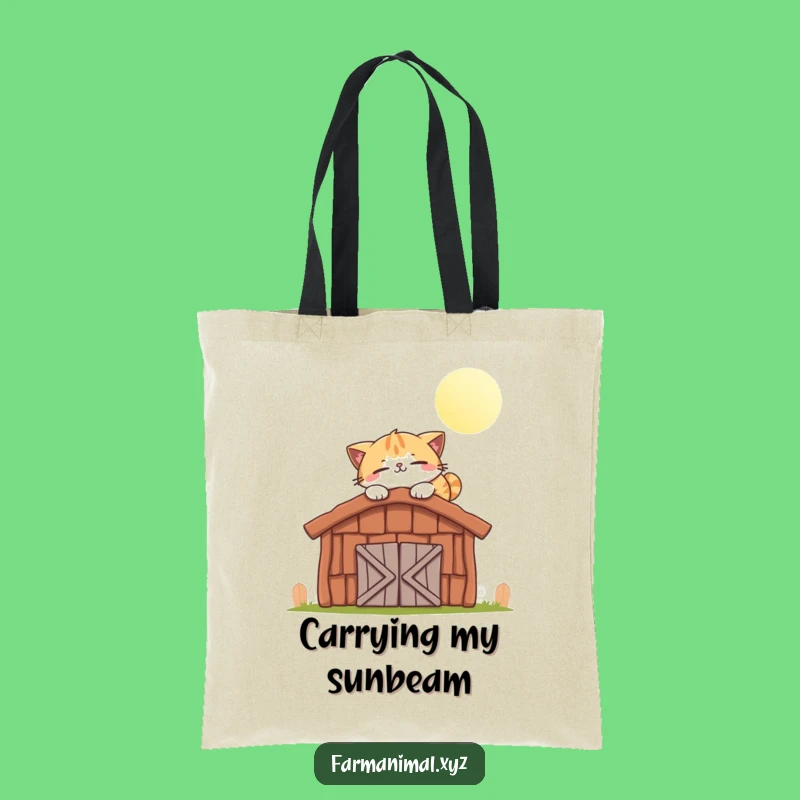 Funny Cat Napping Barn Roof Tote Bag - Chic Feline Carry-All for Cat Enthusiasts