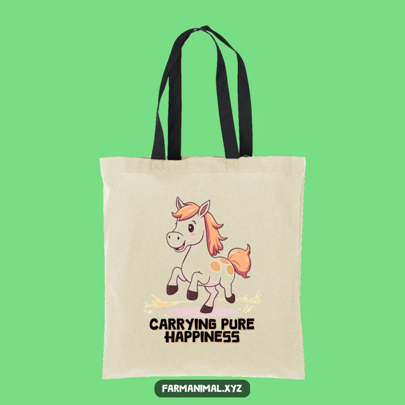 Funny Horse Kicking Tote Bag: Carry Your Essentials with Pasture-Perfect Joy