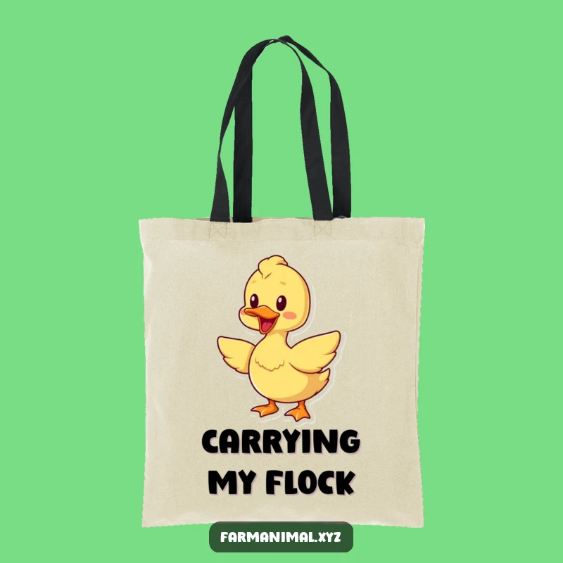 Funny Cheerful Duck Tote Bag - Durable Bird Lover Bag, Ideal Gift