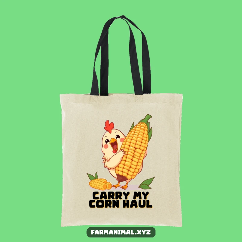 Funny Chicken Corn Tote Bag: Durable Bag for Poultry Enthusiasts