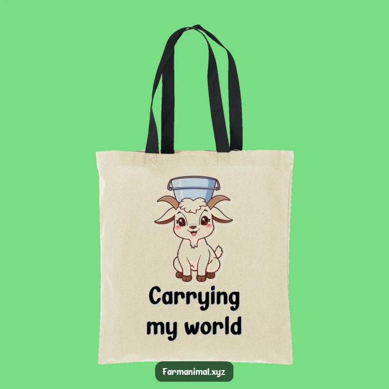 Funny Goat Bucket Head Tote Bag: Carry Your Balance!