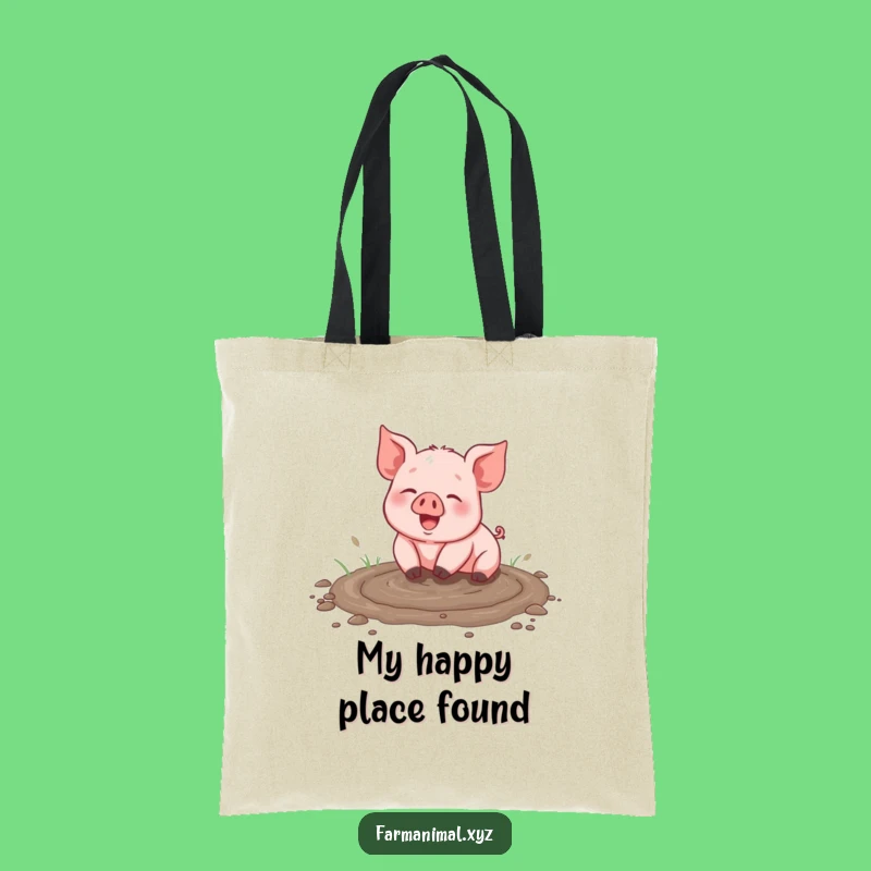 Funny Piglet Mud Lover Tote Bag - Durable Farm Animal Canvas Bag, Ideal Gift