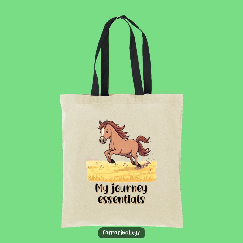 Funny Determined Horse Galloping Tote Bag: Equestrian Accessory Gift